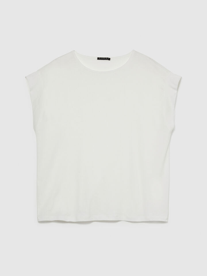 Slub t-shirt - women's short sleeve t-shirts - White | Sisley image number 6